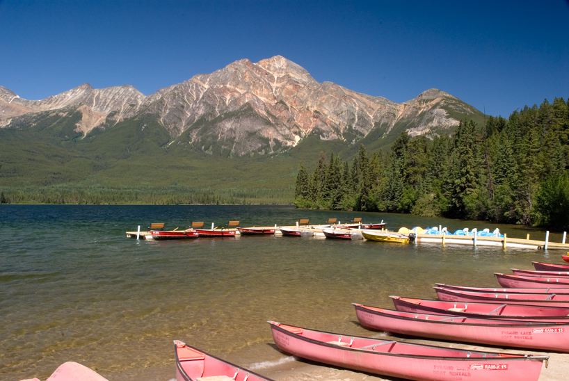 Canoes at Jasper National Park